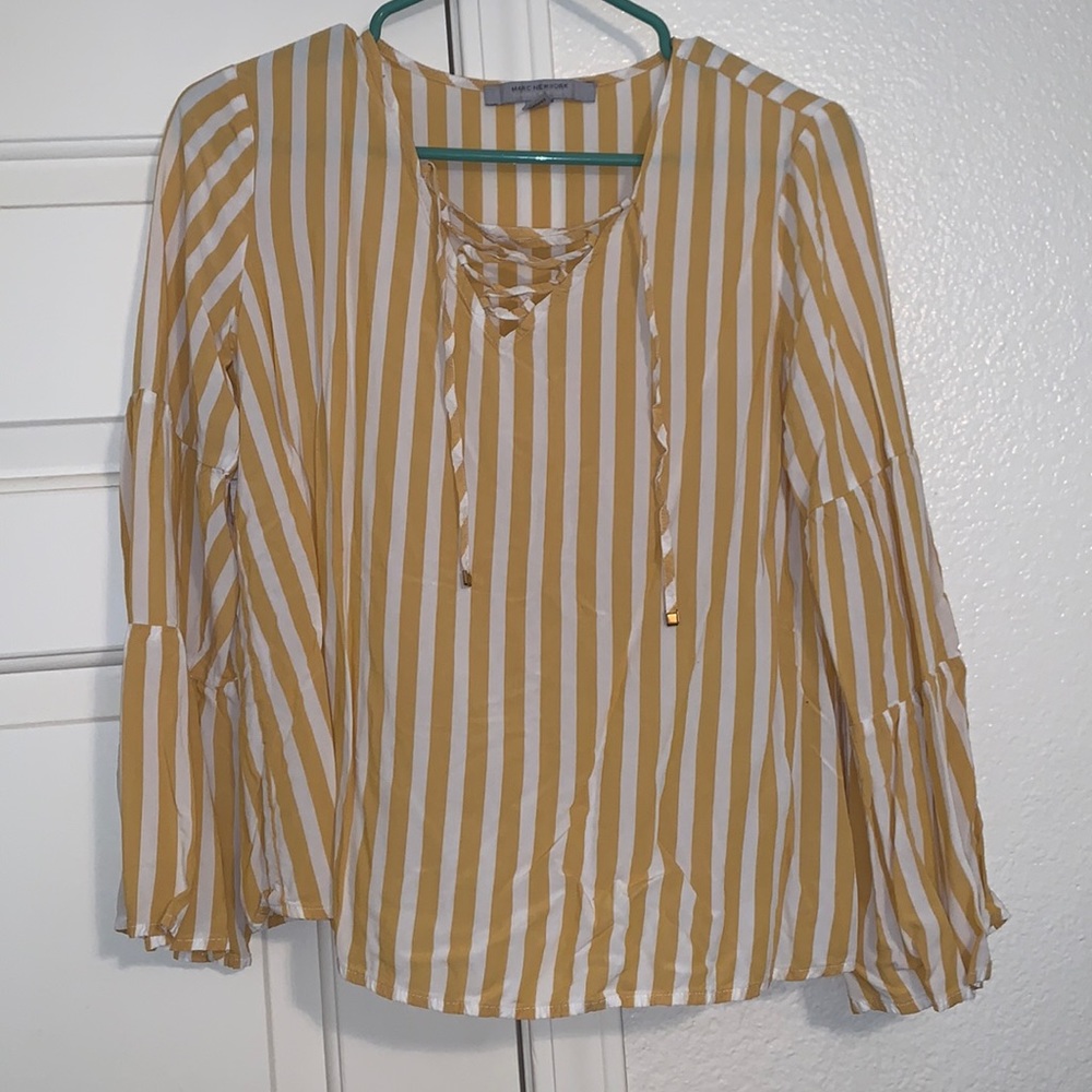 Andrew Marc yellow blouse